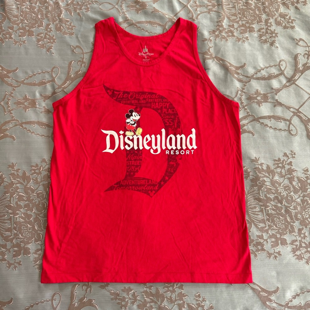 Disney Parks Disneyland Resort Red White Graphic Tank Top Women’s Size XL